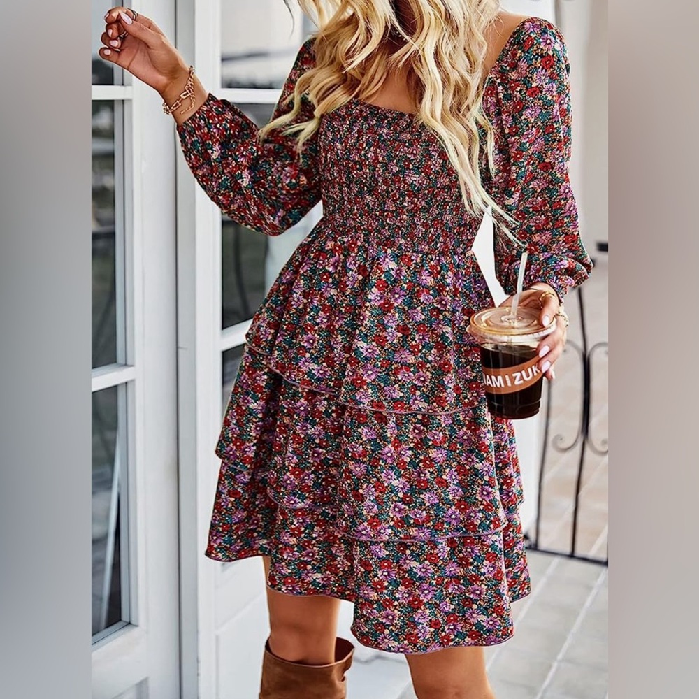 Floral Rouched Dress